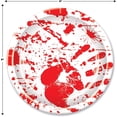 thumbnail image 6 of Beistle Bloody Handprints Halloween Paper Plates 8 Piece Disposable Tableware, 9", Red/White, 6 of 7