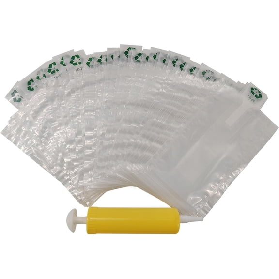 Eco-Smart 4x6-Inch Inflatable Air Packaging Bags - 50 Pack with Free Pump for Secure & Sustainable Shipping