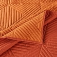 thumbnail image 3 of Barefoot Bungalow Riviera Velvet Finely Stitched Modern Quilt Set, Spice, 3-Piece Full/Queen, 3 of 9