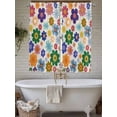 thumbnail image 4 of Retro Bohemia Floral Living Room Curtains 2 Panel, Blue Purple Flowers Boho Style Beige Cafe Window Treatment, Extra Long Farmhouse Bedroom Bathroom Kitchen Curtains Drapes 104"x72", 4 of 6