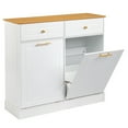 thumbnail image 6 of Ktaxon Large Trash Can Cabinet Tilt Out, 10 Gallon Kitchen Island with Hidden Storage, Dog Food Storage, Garbage Hamper Pet Proof, White, 6 of 22