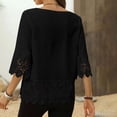 thumbnail image 3 of ZunFeo Lace Dressy Blouse for Women Lace 3/4 Length Sleeve Tops Casual Summer Tunic Shirts Black, 3 of 8