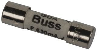 COOPER GDA630MA FUSE CARTRIDGE 630mA 5X20MM FAST ACT by COOPER BUSSMANN 