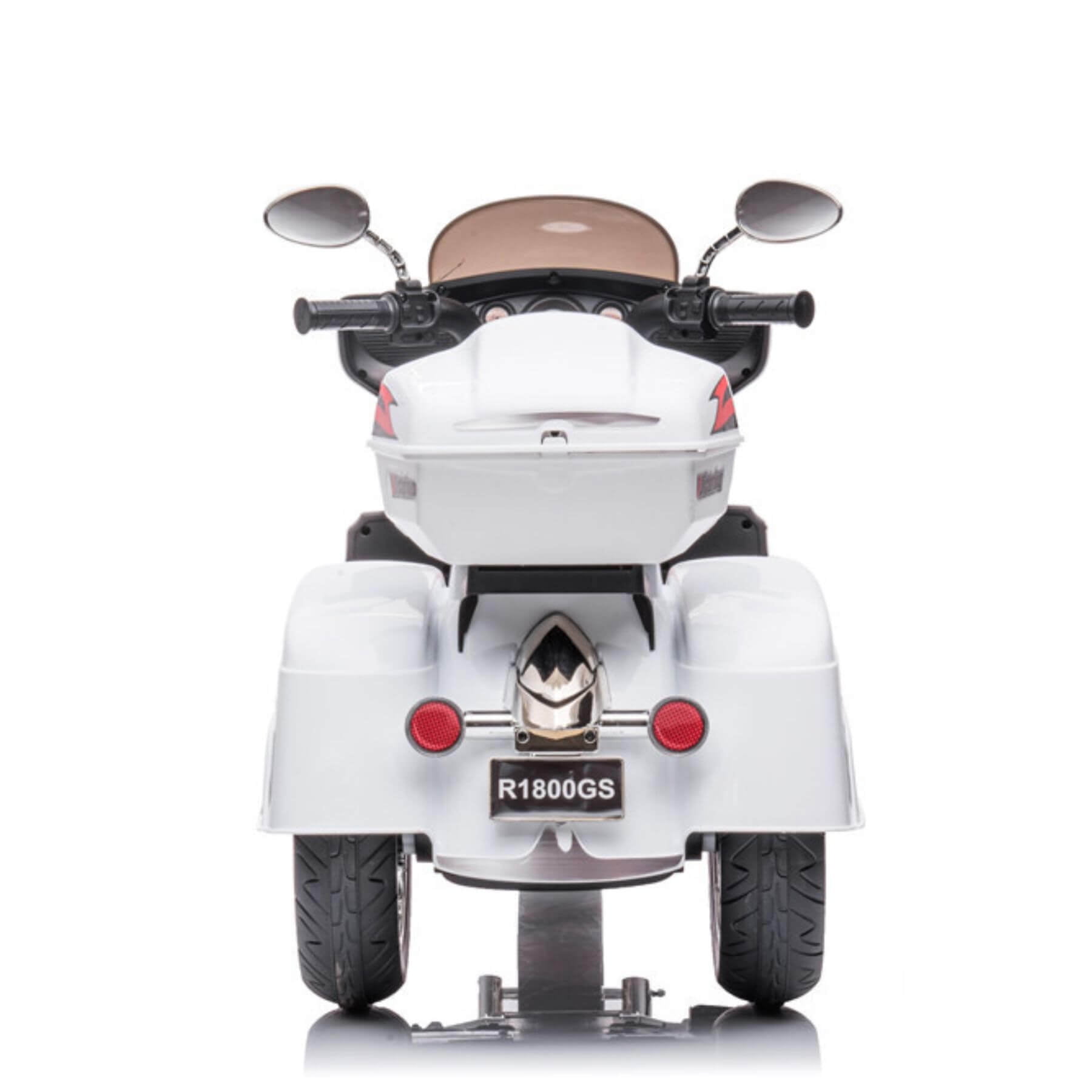 Tamco 12V Kids Electric Ride On Motorcycle with Two Seat and 3 Wheels, White