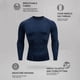 thumbnail image 4 of Ceisia Men's Compression Long Sleeve Crew Neck Athletic Base Layer Shirt Navy XXL Gifts, 4 of 5