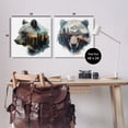 thumbnail image 4 of Stupell Industries Woodland Bear Forest Silhouettes Animals Painting Wrapped Canvas Art Print Wall Art, 24 x 24, Set of 2, 4 of 8