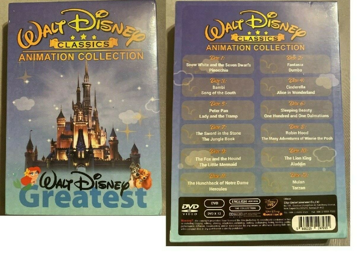 Disney Classics Animation Collection 12-DVDs 24 Bahrain Ubuy