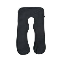 LAMIRO Pregnancy Pillow, 55x31 Inch U Shaped Maternity Full Body Pillow for Sleeping, Support for Women with Hip, Leg, Back Pain, Washable Jersey Cover, Gift for Pregnant Women (Black)