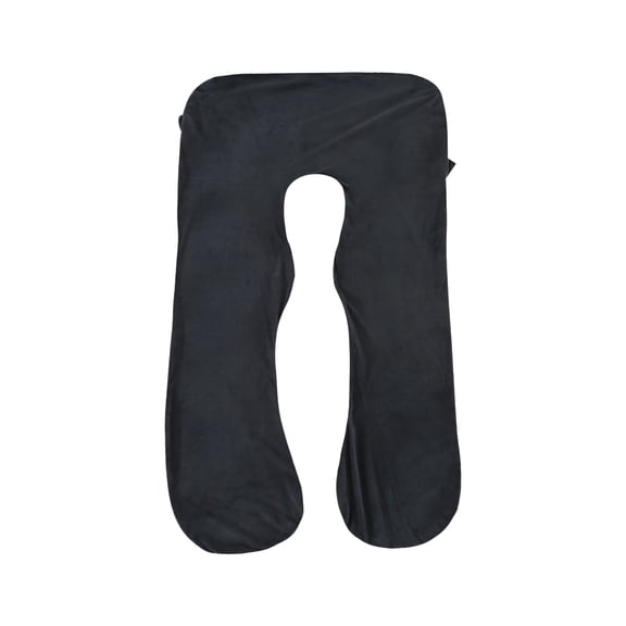 LAMIRO Pregnancy Pillow, 55x31 Inch U Shaped Maternity Full Body Pillow for Sleeping, Support for Women with Hip, Leg, Back Pain, Washable Jersey Cover, Gift for Pregnant Women (Black)