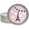 Disposable Plates - 80-Count Paper Plates, Paris or French Theme Party Supplies for Appetizer, Lunch, Dinner, and Dessert, Birthdays, Bridal Showers, Eiffel Tower Design, 9 inches in Diameter