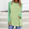 thumbnail image 2 of Chandail en Molleton à Rayures Surdimensionné pour Femmes Manches Longues Raglan Col Rond chandail-Over Automne 2024 Tunique Ample Mignonne pour Halloween S-109 Jaune 3TG, 2 of 5