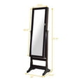 thumbnail image 5 of Giantex Jewelry Cabinet Mirror with LED Lights Two Drawers Lockable Standing Jewelry Armoire Organizer Large Capacity Jewelry Holder Organizer Storage (Brown), 5 of 8