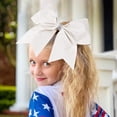 thumbnail image 4 of 12 PCS Large Glitter Cheer Bows White Rhinestones 8" Large Glitter Cheer Bows, 4 of 5