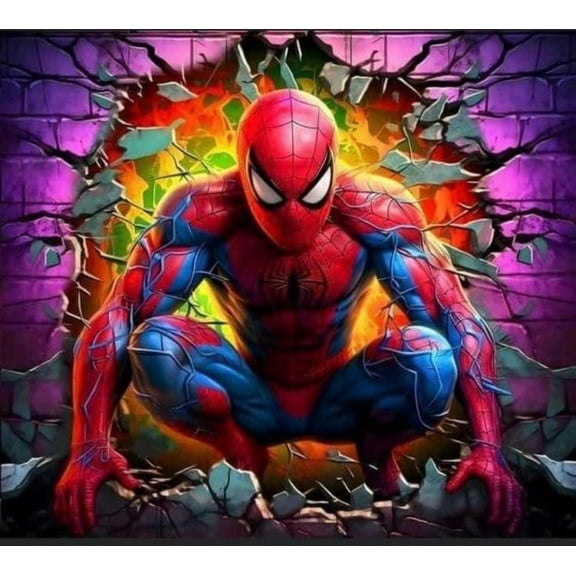 Spider-man   Diamond Painting Kits for Adults, DIY 5D Round Full Drill Art Perfect for Relaxation Wall Decor crafts, holiday Home Wall Art Decoration 11.81x11.81in