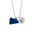 thumbnail image 2 of Delight Jewelry Acrylic 1.25" Navy Megaphone Silvertone Script Initial Disc - V - Charm Necklace, 20"+3", 2 of 4