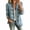Blue, variant on Denim Jackets for Women Women's Classic Button Front Collared Ruffle Trim Relaxed Jean Jacket Casual Outerwear With Pockets