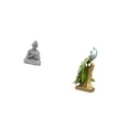 thumbnail image 5 of 2 Pieces Monkey Buddha Statue Peacock Figurine Animal Sculpture Sandstone Material for Indoor Outdoor Home Ornament, 5 of 8