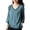 Blue 3/4 sleeve tshirts, variant on Wang6 Oversized 3/4 Sleeve Tops for Women Trendy Fall Loose Fit V Neck T Shirts Causal Embroidered Side Slit Graphic Tees Blue 0713-3/4 sleeve tshirts XXXXL