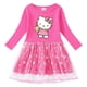 thumbnail image 3 of Hello Kitty primavera y otoño nuevas niñas vestido de algodón con estampado de dibujos animados lindo estrella Luna hilo neto manga larga vestido de princesa plisado, 3 of 4