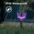 thumbnail image 5 of Solar Halloween Decorations Outdoor, 8 Pack Spooky Skulls Solar Torch Flame Lights, Waterproof Pathway Halloween Lights for Garden, Yard, Lawn, Porch, Landscape Decor, Purple, 5 of 7