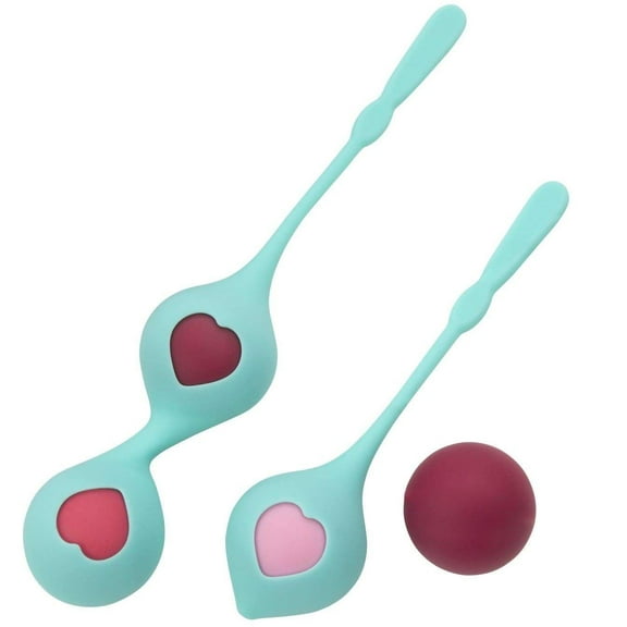 Pink B.O.B. Combo Two-Tone Ben-Wa Ball Exerciser Set - Improves Grip for Better Orgasms - Hypoallergenic Silicone