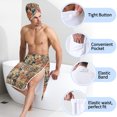 thumbnail image 5 of Colevkie Men's 2 Pcs Bath Skirt & Bath Towel Set Soft Adjustable Bath Wrap Set Quick Drying Beach Bathroom Spa Hotel Towel Printed Retro Pattern, 5 of 7