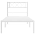 thumbnail image 3 of vidaXL Metal Bed Frame with Headboard White 100x190 cm, 3 of 5