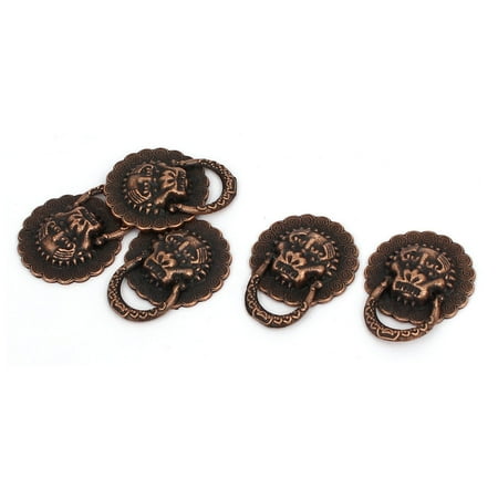 Lion Drawer - Unique Bargains Jewelry Box Case Drawer Lion Head Shaped Pull Handles Grips Copper Tone 5pcs