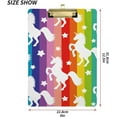 thumbnail image 3 of 12.5"x9" Rainbow Stripe Unicorn Star Clipboards, Standard A4 Letter Size Nursing Clipboard with Low Profile Metal Clip Decorative Clip Board for Office Supplies,Gold, 3 of 7