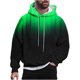 thumbnail image 2 of Sudadera con capucha para hombre, estilo casual, con cuello redondo, estampado, manga larga, blusa de poliéster, 2 of 6