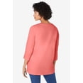thumbnail image 2 of Woman Within Plus Size Perfect Three-Quarter Sleeve V-Neck Tunic, 2 of 6