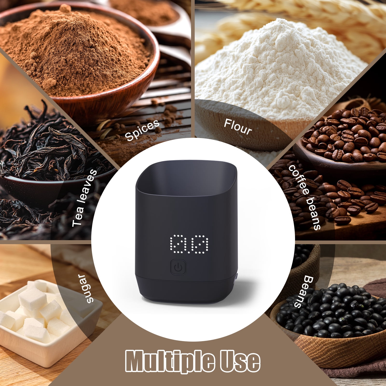 B-Qtech USB-C Charging High-Precision 0.1g 2-in-1 Waterproof Food-Safe LED Display Kitchen Scales