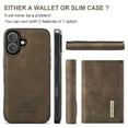 thumbnail image 4 of Compatible with iPhone 17 Removable 2 in 1 Wallet Case,Retro Premium PU Leather Cell Phone Back Cover Magnetic Detachable with Trifold Wallet Credit Card Cash Holder Kickstand Case,Coffee, 4 of 8
