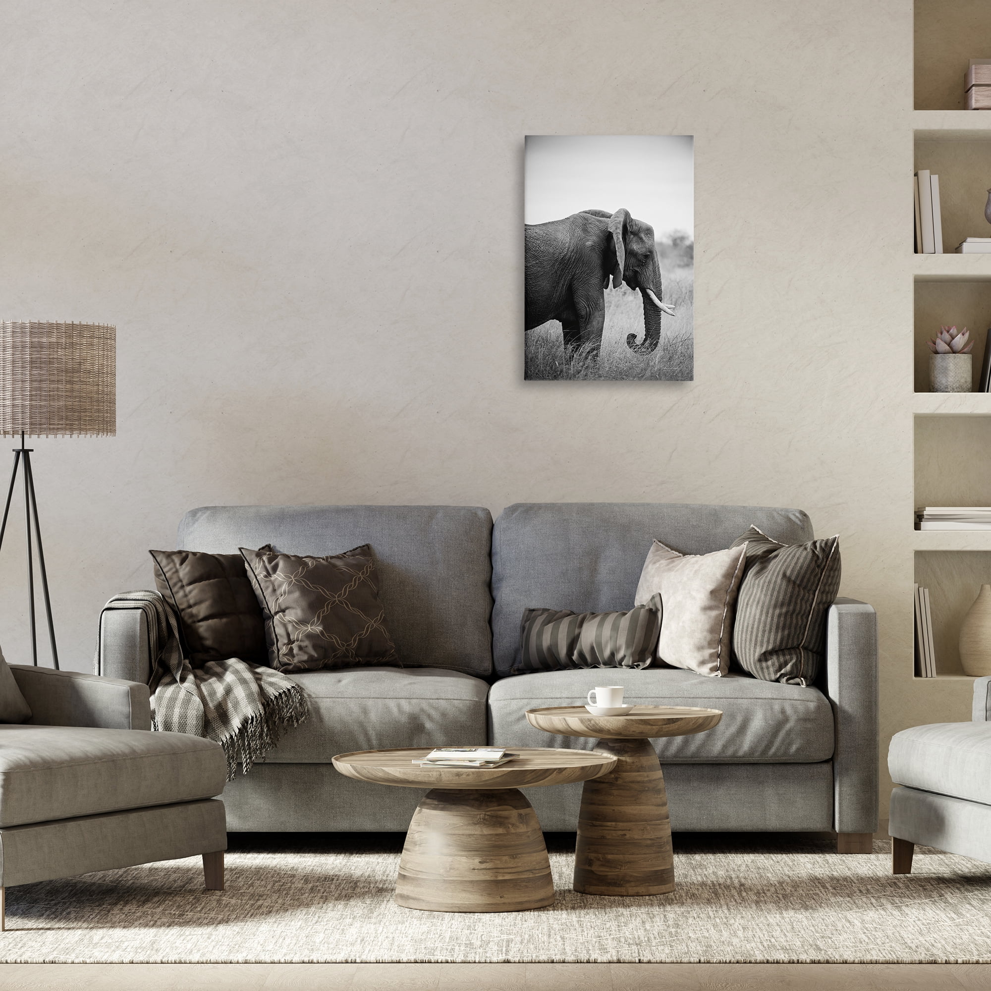Stupell Industries Side Profile Elephant Animals Photography Wrapped Canvas Art Print Wall Art, 16 x 24