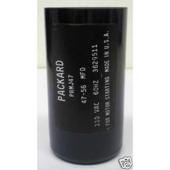 Packard PRMJ47 Motor Start Capacitor. 47-56 MFD UF / 330 VAC