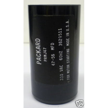 

Packard PRMJ47 Motor Start Capacitor. 47-56 MFD UF / 330 VAC