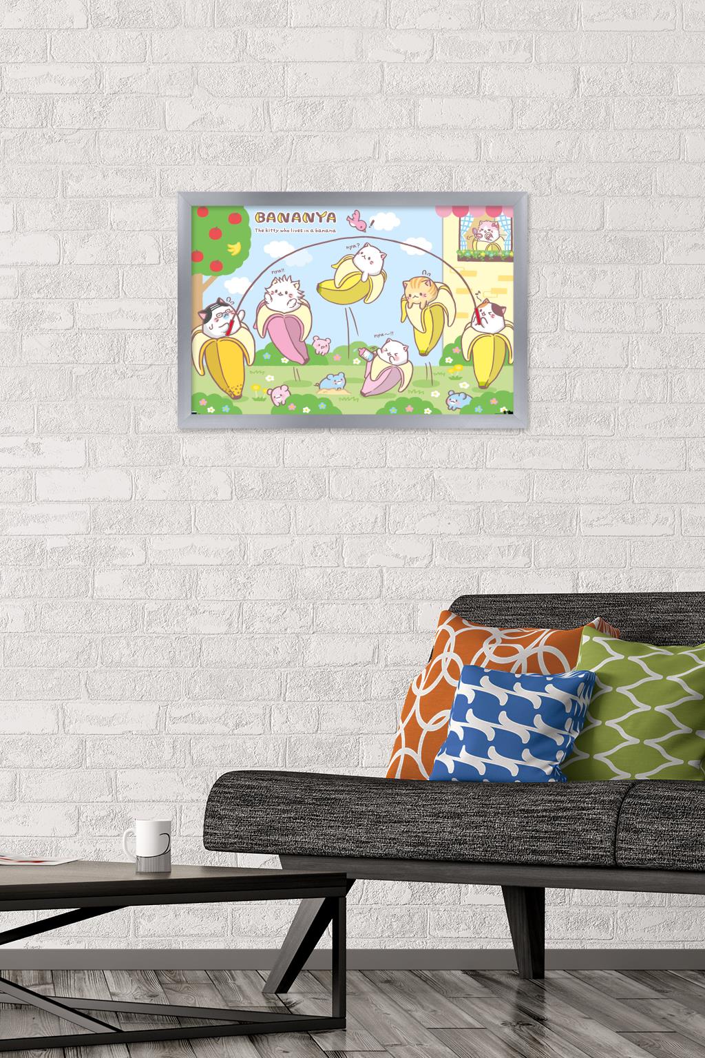 Bananya - Jump Rope Wall Poster, 14.725" x 22.375" Framed