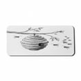 thumbnail image 1 of Nature Computer Mouse Pad, Sketchy Hand Drawn Image of Honeycomb Bees Leaves Branches Art, Rectangle Non-Slip Rubber Mousepad X-Large, 35" x 15" Gaming Size, Charcoal Grey White, by Ambesonne, 1 of 2