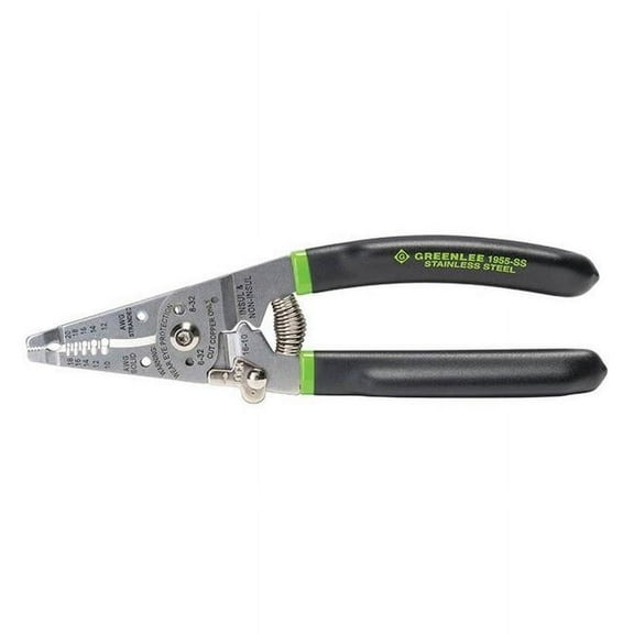 Greenlee Textron 1955-SS 10-18 AWG Stainless Steel Pro Wire Stripper/Cutter/Crimper