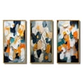 thumbnail image 2 of Designart "Happiness in Orange Minimalist Abstract Painting II" Abstract Painting Framed Wall Art Set Of 3 - Blue Modern Frame Gallery Wall Set For Home Decor, 2 of 6