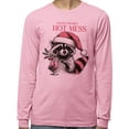 thumbnail image 2 of Raccoon Christmas Hot Mess Long Sleeve Shirt Unisex 4X-Large Pink, 2 of 5