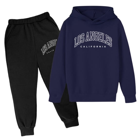 ANINEO Boys Long Sleeve Hoodie Pants Outfit Sets With Letter Print Casual Pullover And Joggers Two Piece Kids For Daily Wear Birthday Child Clothes Sets
