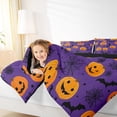 thumbnail image 3 of jejeloiu Halloween'S Day Bedding Comforter Set,Spooky Pumpkin Bats Twin Comforter Sets,Black Spider Web Bedding Set For Teen,Microfiber Bedroom Decoration Reversible,2-Piece, 3 of 7