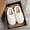 White, variant on Unisex Adult Concha Slippers Memory Foam Casual, Round Toe (Coffee 7)