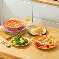 thumbnail image 3 of AntoKueh Dinner Plates 10.5 inch Ceramic Dessert Plate Set of 6, Large Size Porcelain Plates for Steak, Pizza, Pasta, Dishwasher Safe, Assorted Colorful, 3 of 8