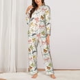 thumbnail image 2 of Fotbe Colorful Bow Knots1 Pattern Long Sleeve Pajama Set for Women,Sleepwear Set,2-piece Loungewear Set,Soft PJs Comfy Nightwear with Pockets -X-Large, 2 of 7