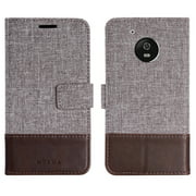 For Motorola Moto G5 MUMXA MX102 Horizontal Flip Canvas Stitching Leather Case with Holder & Card