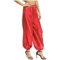 thumbnail image 2 of Eandarui Womens Halloween Desert Princess Pants Loose Bloomers Trousers Belly Dance Harem Pants Red XL, 2 of 7