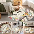thumbnail image 5 of Round Area Rug 3.3 Ft, Easter Washable Non-Slip Circle Carpet for Living Room/Bedroom, Spring Watercolor Vintage Bunny Eggs Flower Low-Profile Small Kitchen Mats Collection Rugs for Indoor, 5 of 8