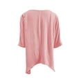 thumbnail image 5 of WERYOUNG Women's Asymmetrical T Shirt Fashion Solid Color Crew Neck T-Shirts Short Sleeve Casual Tee Travel Party Comfortable Tops L, 5 of 6